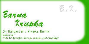 barna krupka business card